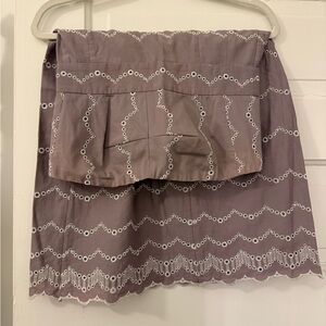 Scallop hemmed strapless dress